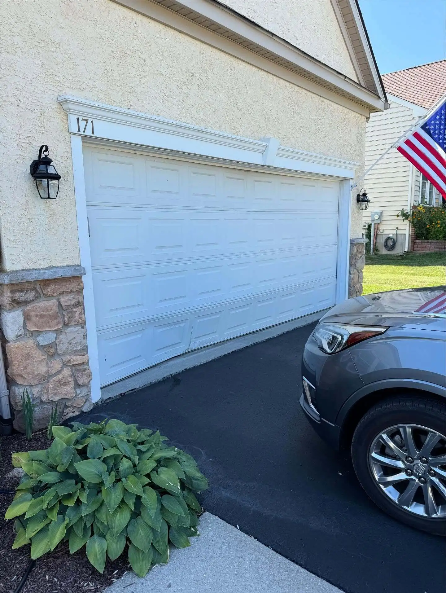 Backed up into a garage door
