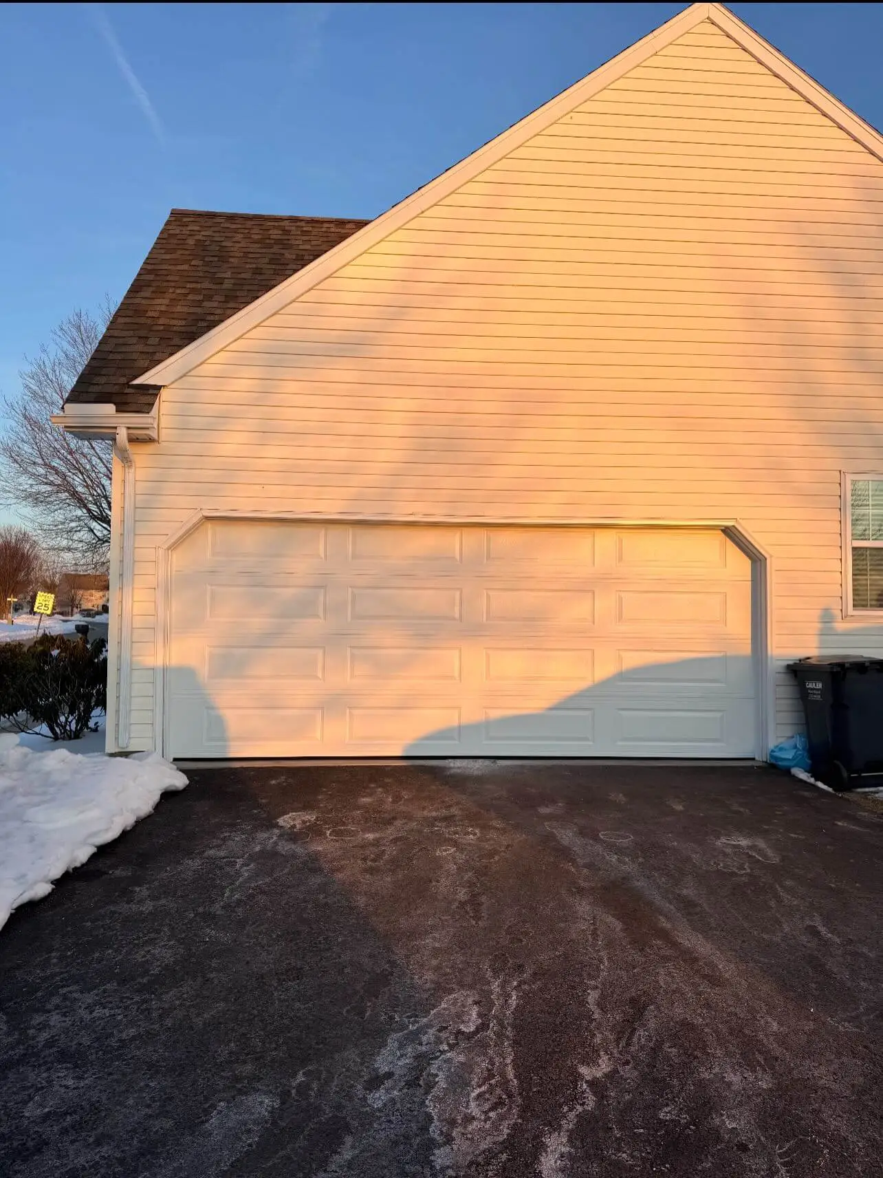 Converted two garage doors into one